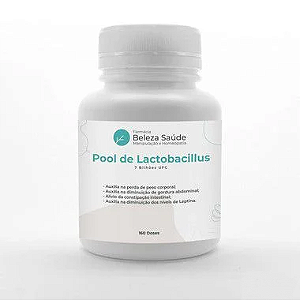 Pool de Lactobacillus 7 Bilhões UFC + Glutamina + FOS : Probiótico para Saúde Digestiva Fórmula Completa - 160 doses