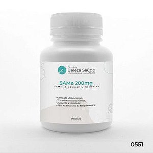 SAMe 200mg Ativo Forte para Saúde Mental e Físico - 90 doses