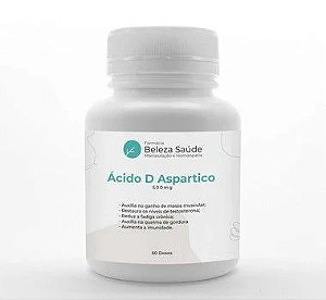 Ácido D Aspartico 500mg Massa Muscular - 60 doses