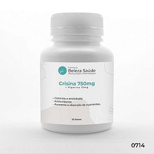 Crisina 750mg + Piperina 15mg - Saúde Corporal - 30 doses