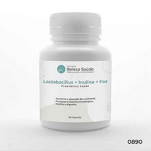 Pool Lactobacillus + Inulina + Fos - Probióticos Saúde - 90 doses