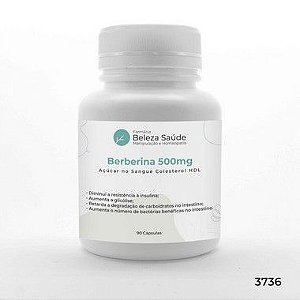 Berberina 500mg : Açúcar no Sangue Colesterol HDL 90 doses