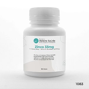 Zinco 33mg + Cobre 2mg + Selenio Quelato 220mcg : Ação Antioxidante, Alerta Mental, Reposição de Minerais - 180 doses