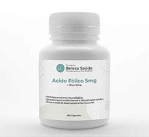 Acido Fólico 5mg + Zinco 15mg : 180 Cápsulas