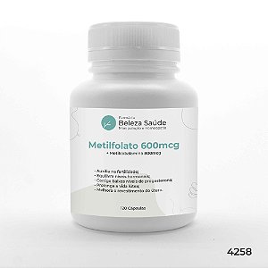Metilfolato 600mcg + Metilcobalamina 800mcg : 120 Cápsulas