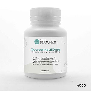 Quercetina 250mg + Selenio 200mcg + Zinco 30mg : 90 Cápsulas