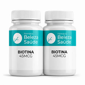 Biotina 45mcg : Kit 2 Frascos com 120 Cápsulas