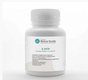 5 Htp + Ácido Fólico + 3 Ativos - Insônia e Ansiedade - 90 doses