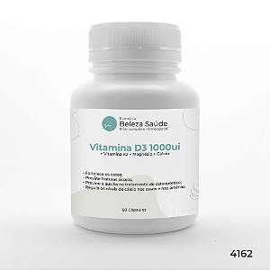 Vitamina D3 1000ui + Vitamina K2 + Magnésio + Cálcio 60 Caps
