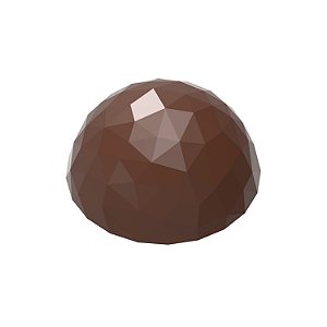 CW12024 - Fôrma de policarbonato para bombom - meia esfera 3cm facetada
