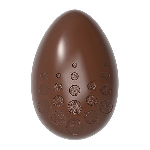 CW12108 - Fôrma de policarbonato para chocolate modelo Ovo com Círculos