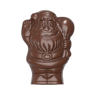 CW12052 - Fôrma de policarbonato para chocolate modelo Santa Claus - 97g / 4 cavidade (2 frente - 2 verso)