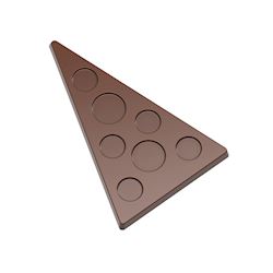 CW12177 - Fôrma de policarbonato modelo Árvore de Natal tablete com bolas (115g -17,4 x 11,3 x0,9cm)