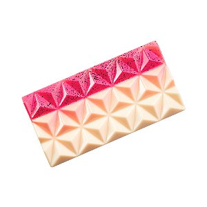 MA2009 - Fôrma de policarbonato para chocolate modelo Tablete Pyramid (80g - 13,8 x 7,2 x 1,1cm))