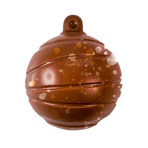 20SF003 - Fôrma de plástico rígido termoformado modelo bola de Natal riscada (2 fôrmas) - 6cm de diâmetro | 6 cavidades