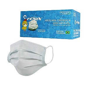 MASCARA CIRÚRGICA INFANTIL FÊNIX - COM 50 UNIDADES