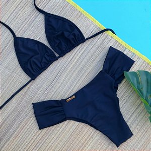 Biquíni Cortininha e Calcinha Borboleta Preto