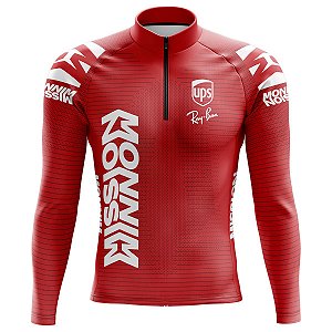 Camisa Ciclismo Mountain Bike Pro Tour Ferrari Manga Longa Dry Fit Proteção UV+50