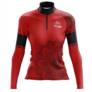 Camisa Ciclismo Mountain Bike Feminina Pro Tour Mandala Manga Longa Dry Fit Proteção UV+50