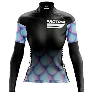 Camisa Ciclismo Mountain Bike Feminina Pro Tour Sereia Manga Longa proteção UV+50