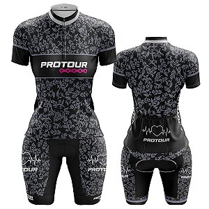 Conjunto Bermuda e Camisa Feminino Pro Tour Folhas