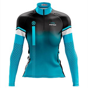 Camisa Ciclismo MTB Feminina Pro Tour Coroa Degradê dry fit proteção uv +