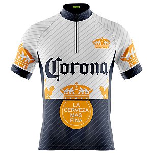 Camisa Ciclismo Masculina Mountain bike Manga Curta Corona Dry Fit Proteção UV + 50