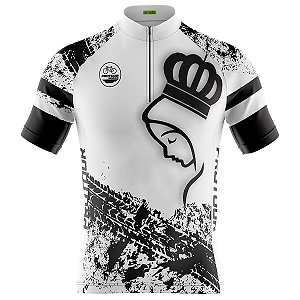 Camisa Ciclismo Masculina Mountain bike Pro Tour Romaria Branca dry fit proteção uv+50