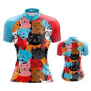 Camisa Ciclismo Mountain Bike Feminina Pro Tour Gatitos 257