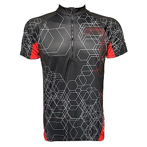 Camisa ciclismo Masculina Manga Curta Geometrics DRY FIT preteção UV