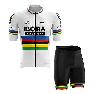 Conjunto Ciclismo Masculino Smart Zíper Total Pro Tour Bora UCI Forro em Espuma