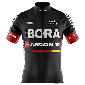 Camisa Ciclismo Masculina Zíper Total Bora Preta 74