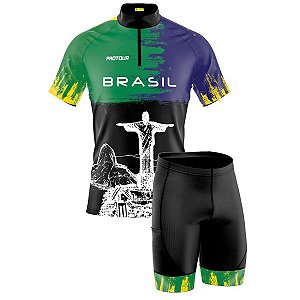 Conjunto Masculino Ciclismo Bermuda e Camisa Pro Tour Cristo