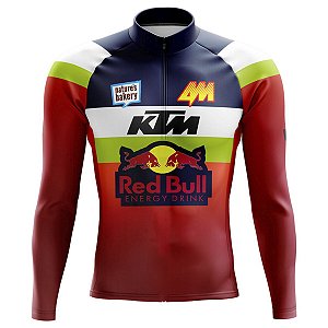Camisa Ciclismo Masculina Manga Longa Red Bull KTM proteção UV+50