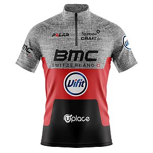 Camisa Ciclismo Masculina Manga Curta BMC CINZA Proteção UV+50