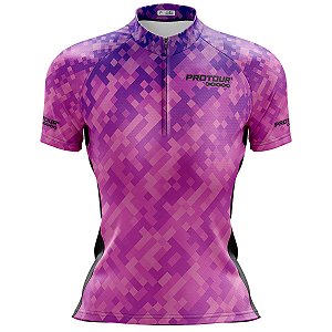 Camisa Ciclismo Mountain Bike Feminina Pro Tour Purple Pixxel