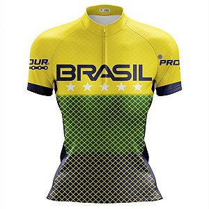Camisa Ciclismo Mountain Bike Feminina Pro Tour Brasil Proteção UV+50