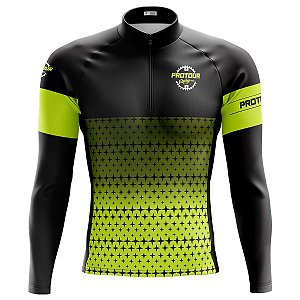 Camisa Ciclismo Masculina Manga Longa Pro Tour Racing Proteção UV+50