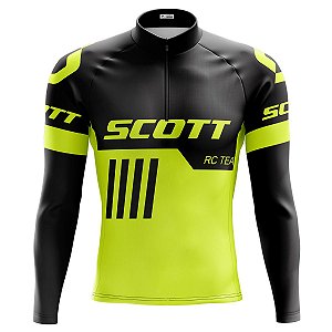 Camisa Ciclismo Masculina Manga Longa Flúor Proteção UV+50