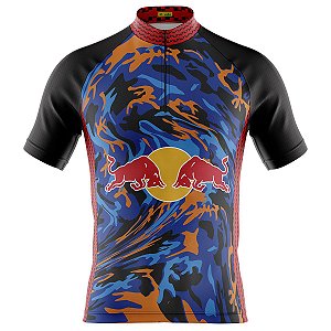 Camisa Ciclismo Manga Curta Masculina Red Bull Com Bolsos