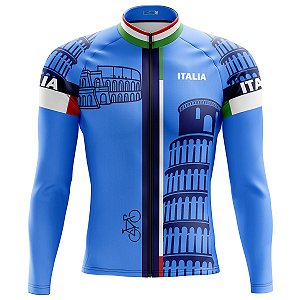 Camisa Ciclismo MTB Masculina Itália Zíper Total Proteção UV+50