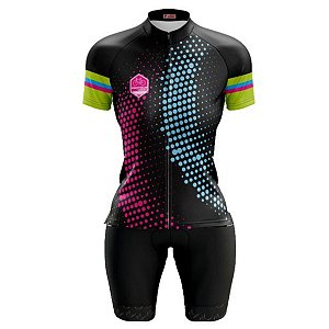Conjunto Ciclismo Feminino Bermuda e Camisa Bolinhas Colors