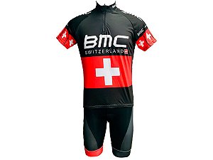 Conjunto Ciclismo MTB Bermuda e Camisa BMC Suiça