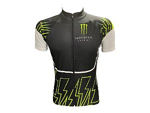 Camisa Ciclismo Mountain Bike Monster Zíper Total Dry Fit Proteção UV+50