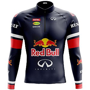 Camisa Ciclismo Mountain Bike Red Bull Manga Longa Dry Fit Proteção UV+50