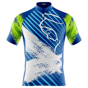 Camisa Ciclismo Mountain Bike Nossa Senhora Azul Dry Fit Proteção UV+50