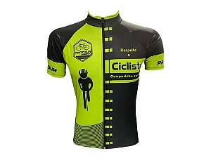 Camisa Ciclismo Mountain Bike Respeite o Ciclista Zíper Full Dry Fit Proteção UV+50