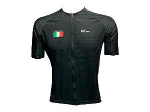 Camisa Ciclismo Mountain Bike Itália Premium Zíper Total Unissex Proteção UV+50 Barra Siliconada