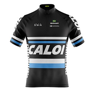 Camisa Ciclismo Mountain Bike Caloi Preta Dry Fit Proteção UV+50