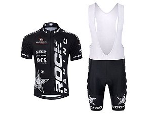 Conjunto Ciclismo Bretelle e Camisa Rock Racing Preto